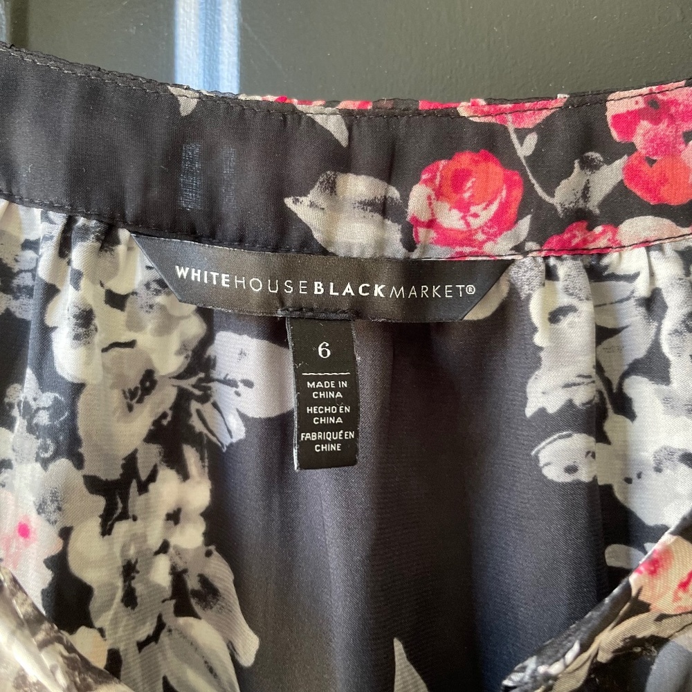 White House Black Market Floral Sleeveless Top Women’s | Size 6 - Picture 3 of 4